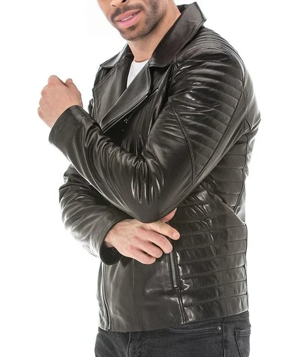 VANGUARD | MEN'S BLACK SHEEP LEATHER BIKER JACKET - Image 2